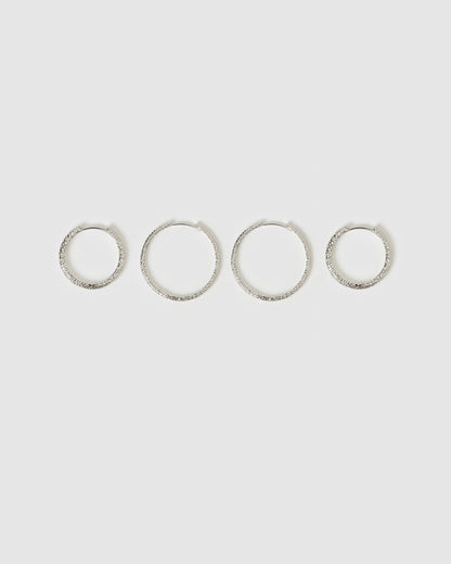 Double Hoop Earring Stack - Silver