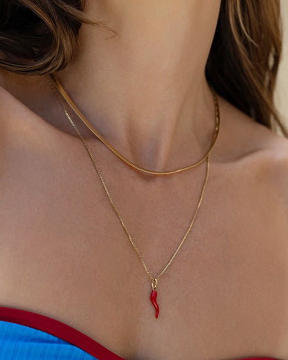 Cornicello Red Charm Necklace