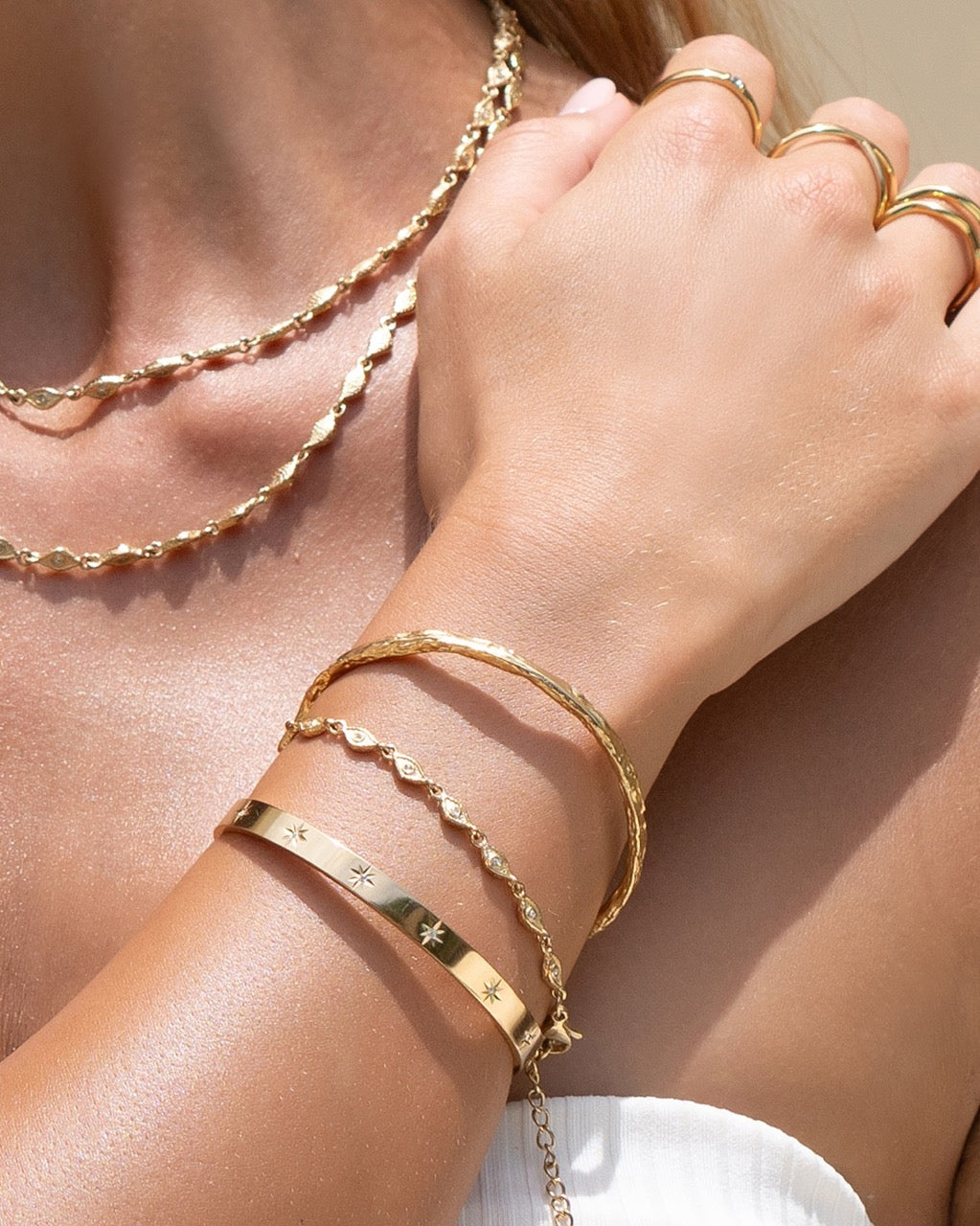Gemma Gold Cuff Bracelet