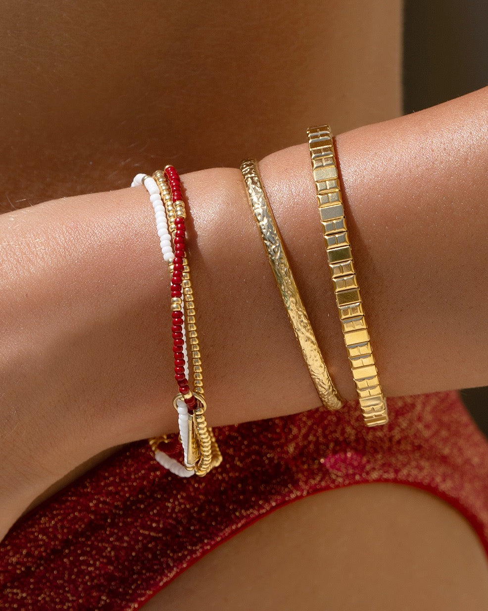 Sunny Bracelet Set - Burgundy