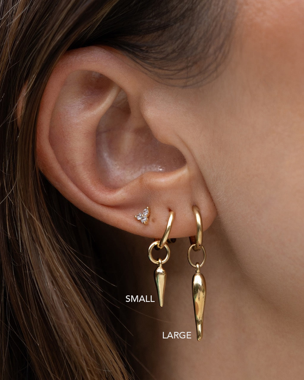 Cornicello Gold Charm Earrings - Small