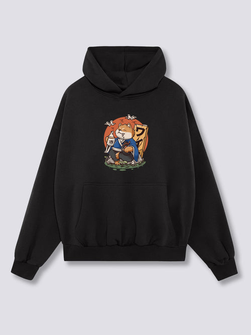 Front Print - Drunk Shiba Hoodie
