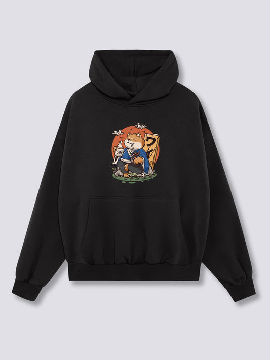 Front Print - Drunk Shiba Hoodie