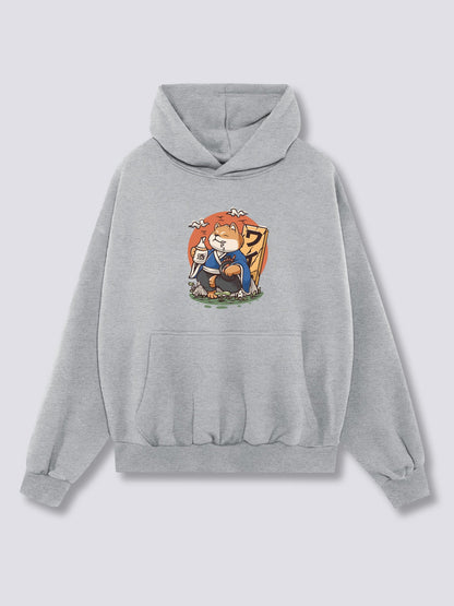 Front Print - Drunk Shiba Hoodie