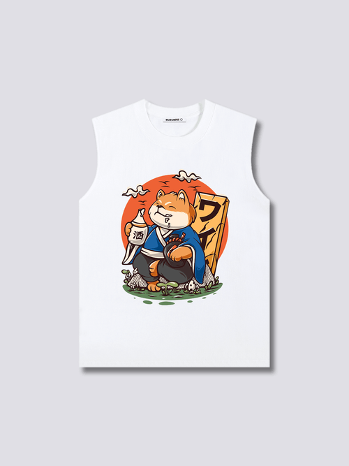 Front Print - Drunk Shiba Tank Top