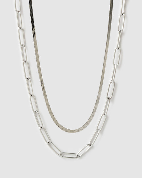 Essential Necklace Stack - Silver