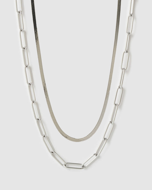 Essential Necklace Stack - Silver