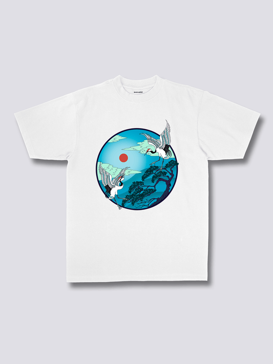 Front Print - Flying Cranes T-Shirt