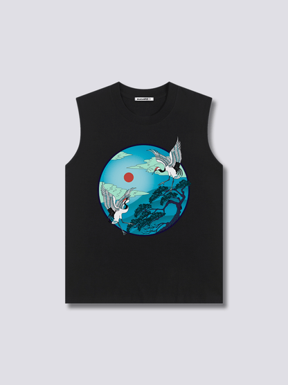 Front Print - Flying Cranes Tank Top