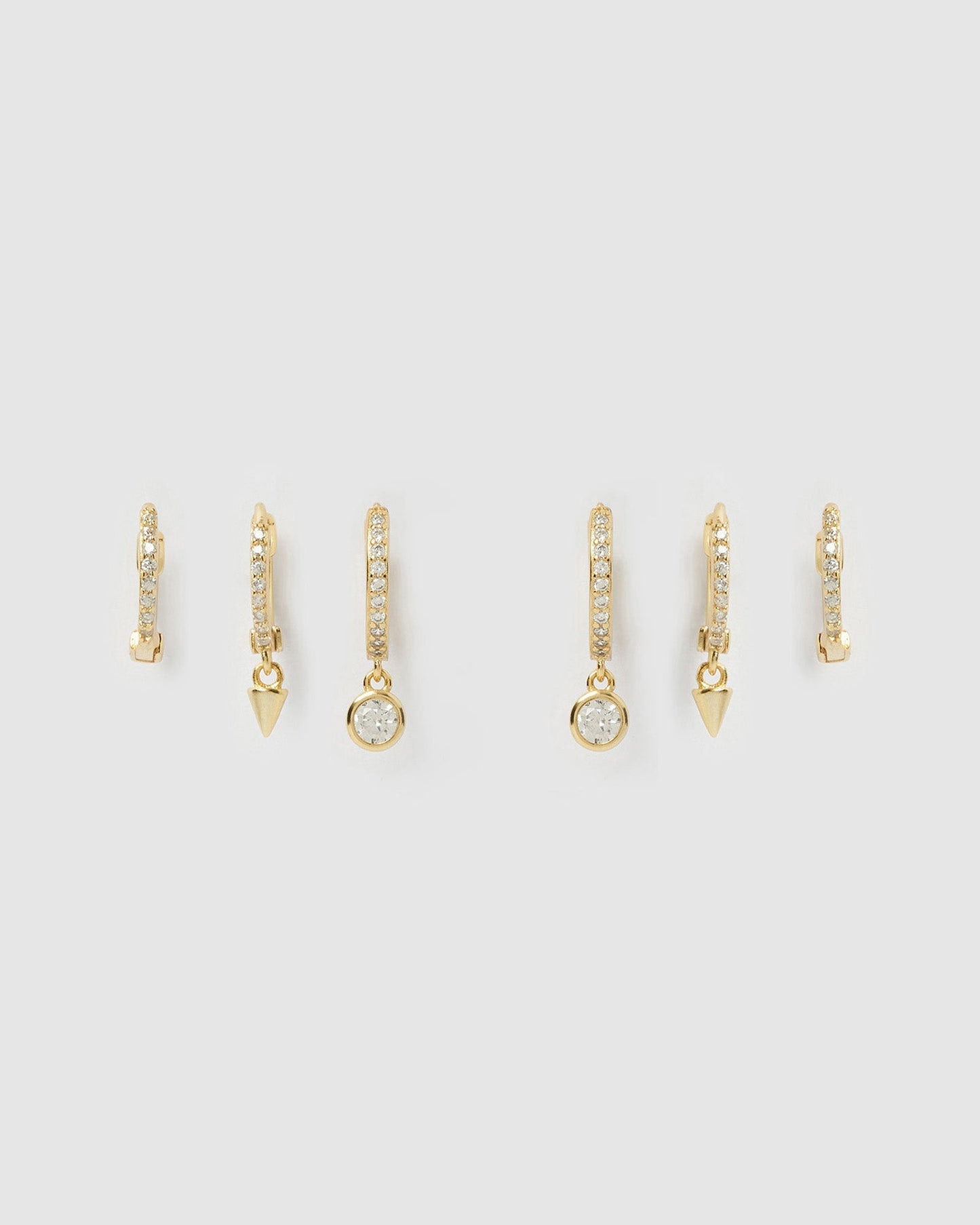 Glitter Earring Stack - Stone
