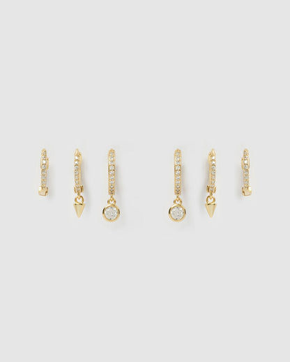 Glitter Earring Stack - Stone