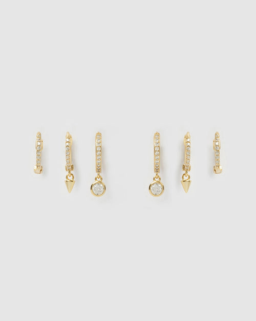 Glitter Earring Stack - Stone