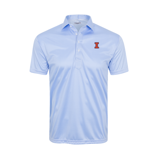 Illinois Semi-Spread Collar Polo Blue Houndstooth