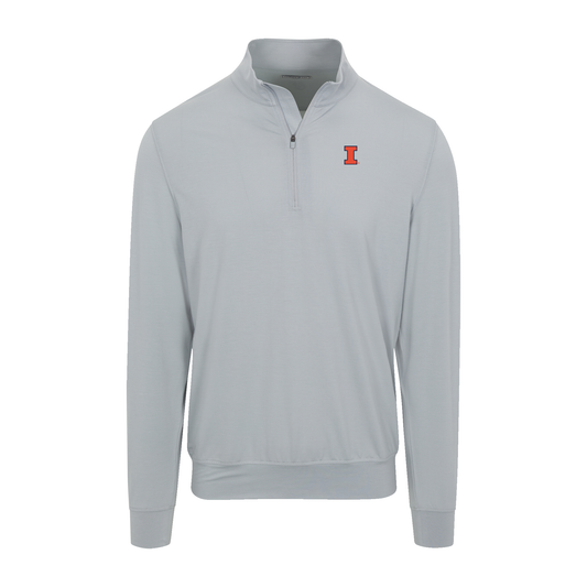 Illinois Velocity Performance Quarter Zip Light Grey