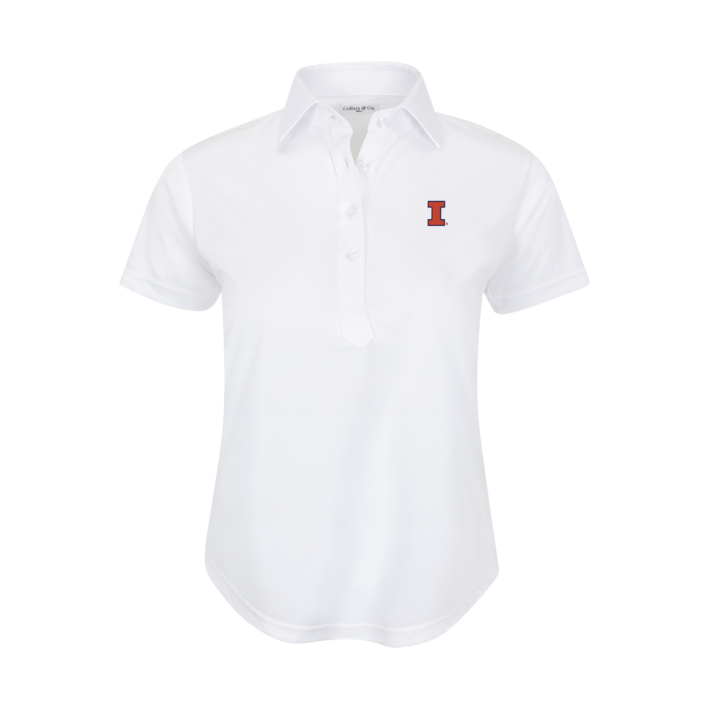 Illinois Women's Cap Sleeve Semi Spread Polo White