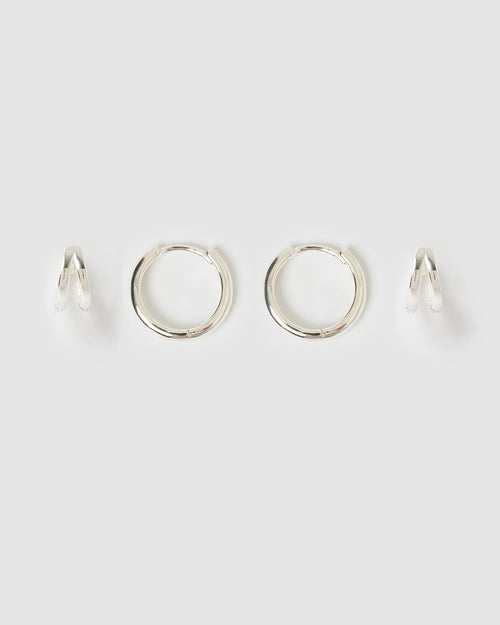 Jeanette Earring Stack - Silver