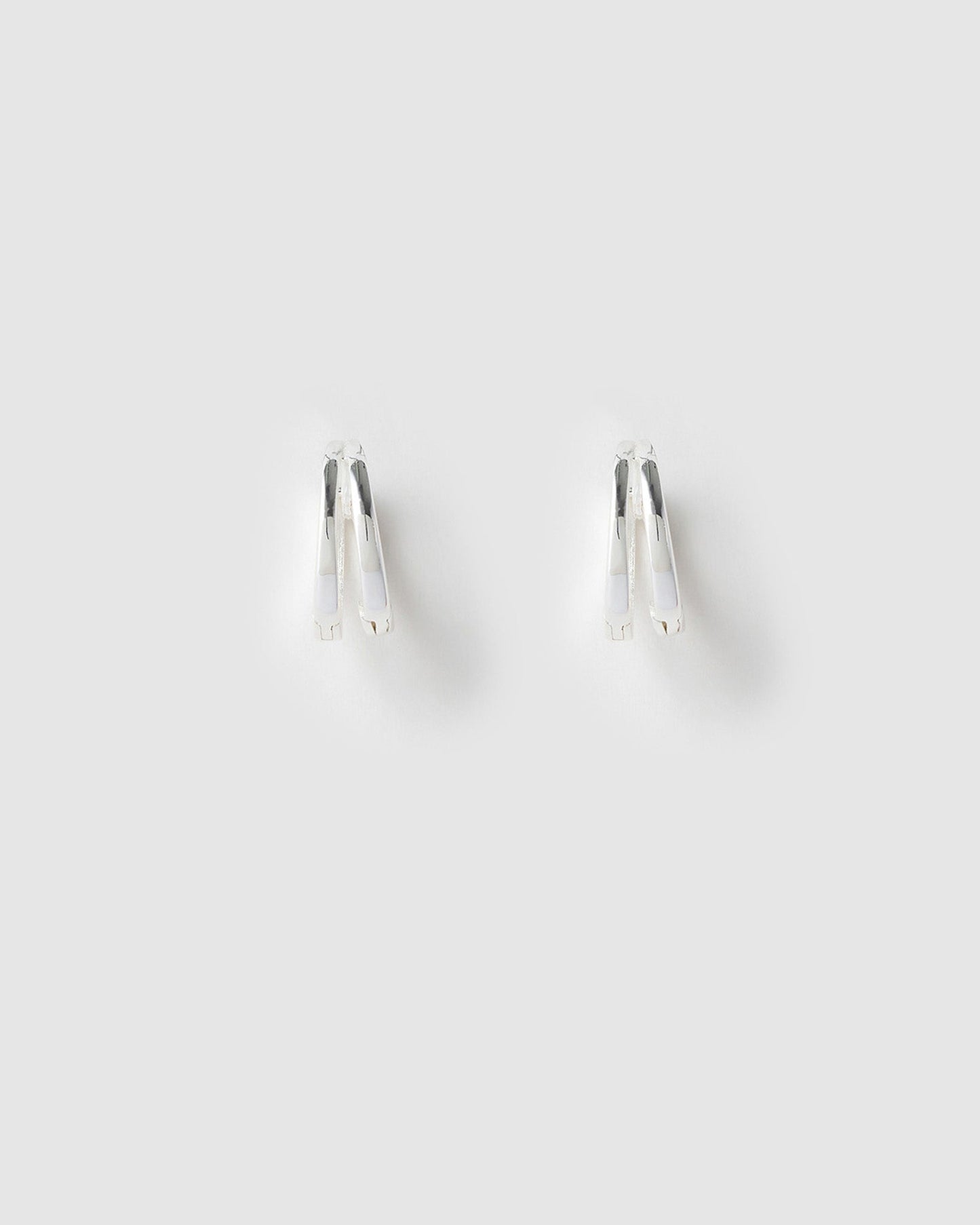 Jean Silver Huggie Earrings