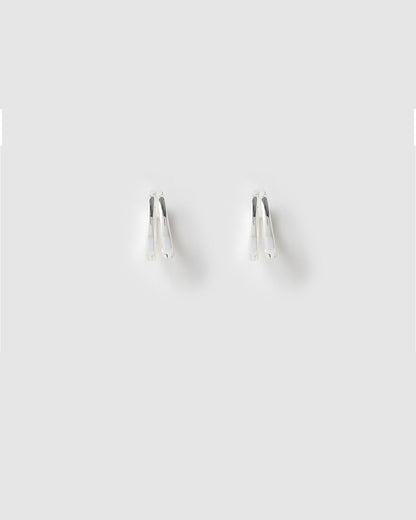 Jean Silver Huggie Earrings