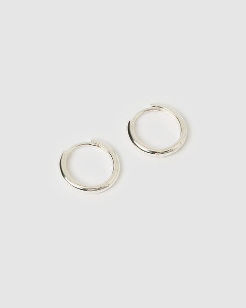 Jett Silver Hoop Earrings