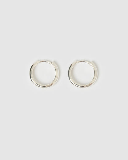 Jett Silver Hoop Earrings