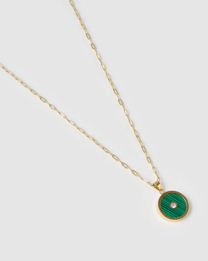 Koda Gold Necklace - Malachite