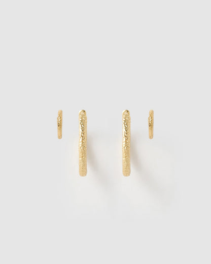Little Hoop Earring Stack - Gold