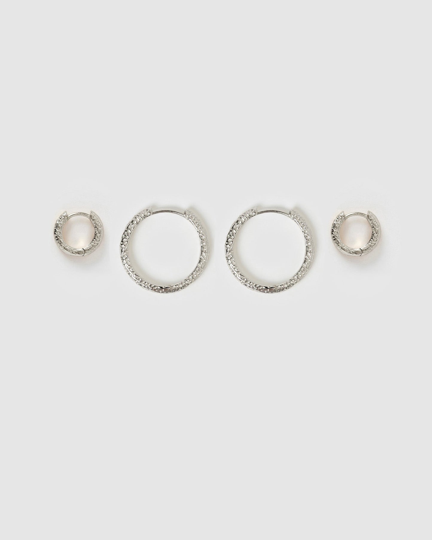 Little Hoop Earring Stack - Silver
