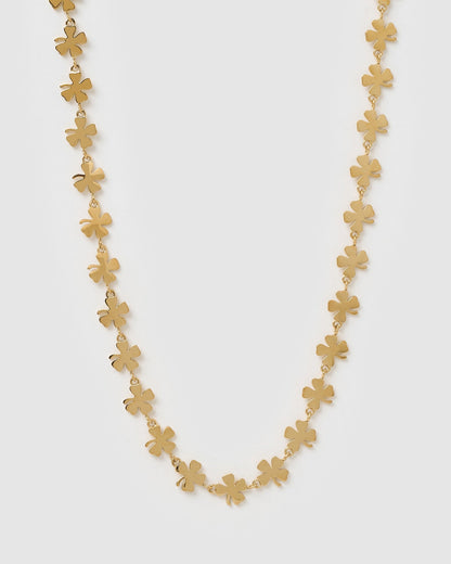 Lucky Charm Gold Clover Necklace