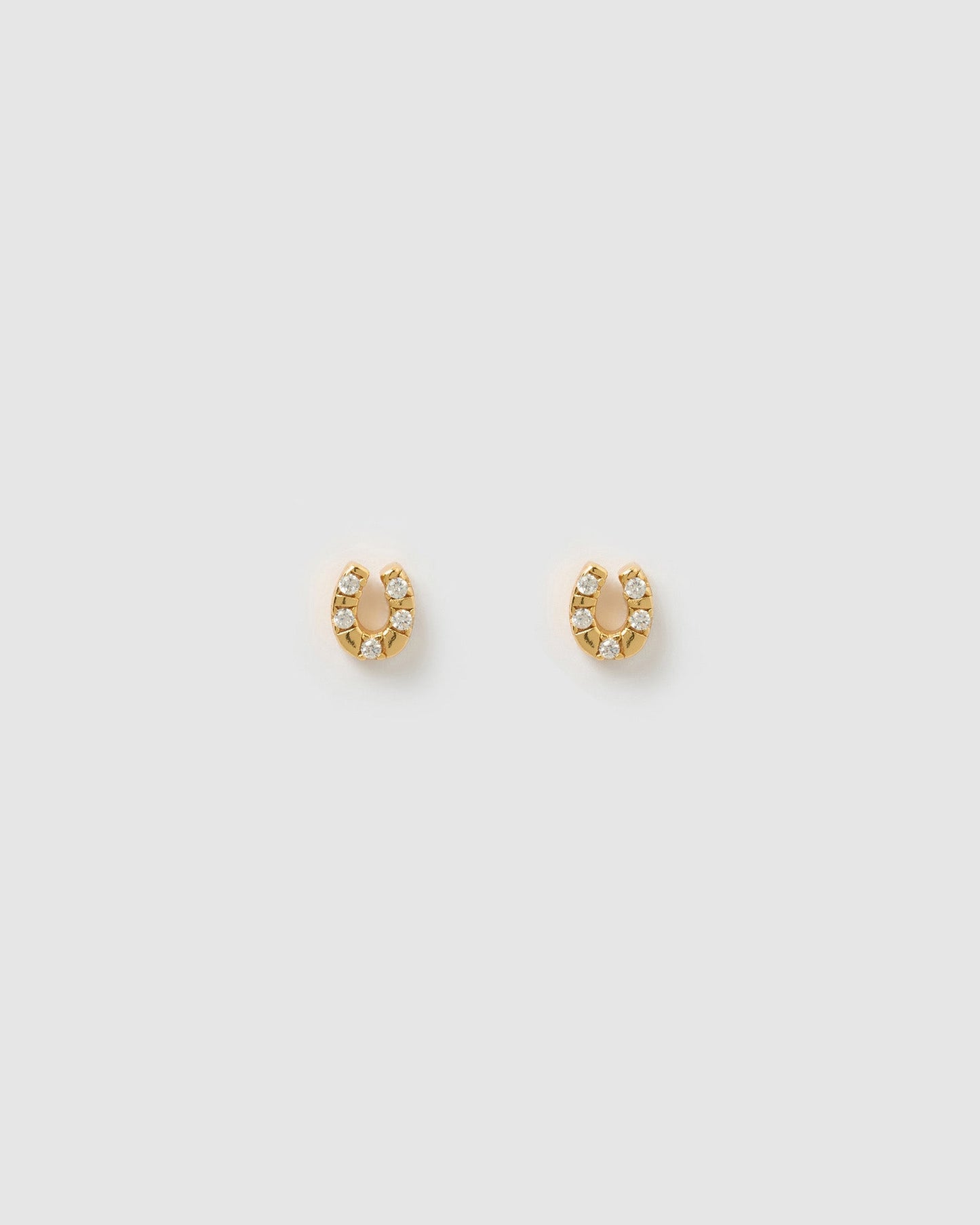 Lucky Horseshoe Gold Studs