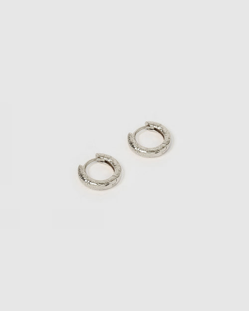 Luka Silver Huggie Earrings