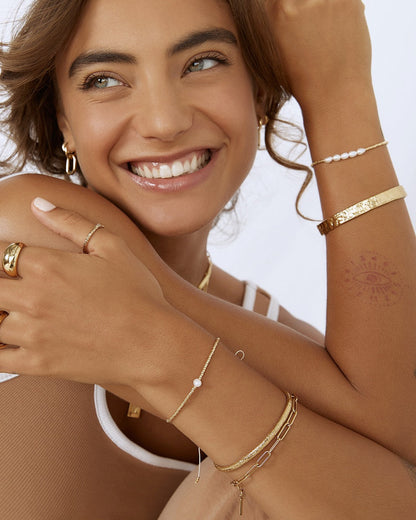 Seline Gold and Pearl Bracelet