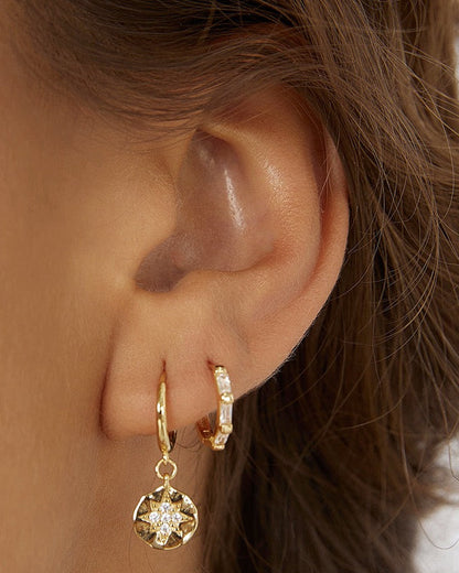 Estrella Gold & Zircon Hoop Huggies