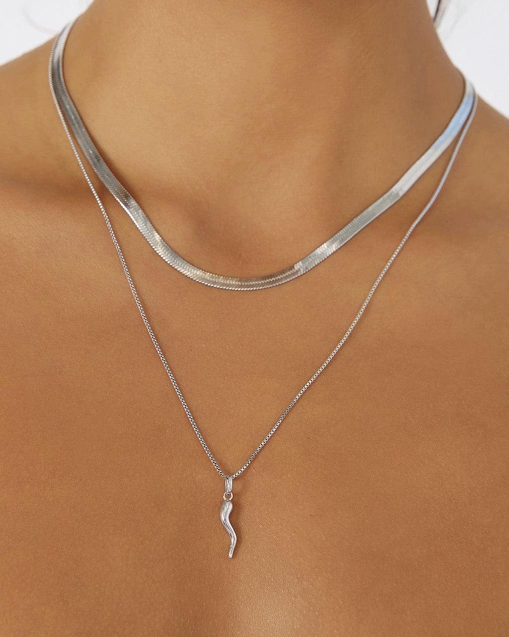 Sylvia Silver Snake Chain Necklace