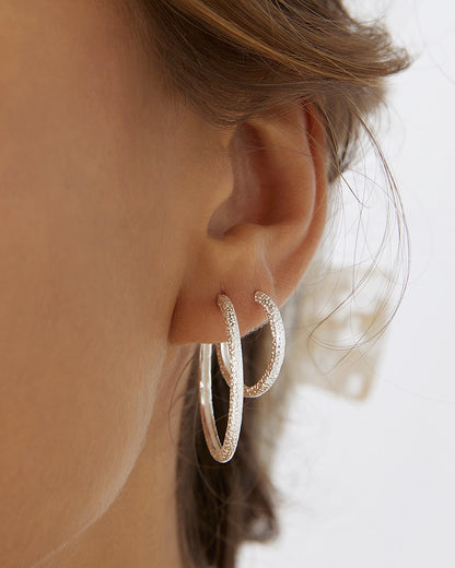 Double Hoop Earring Stack - Silver