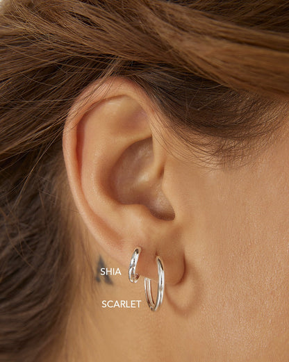 Circle Earring Stack - Silver