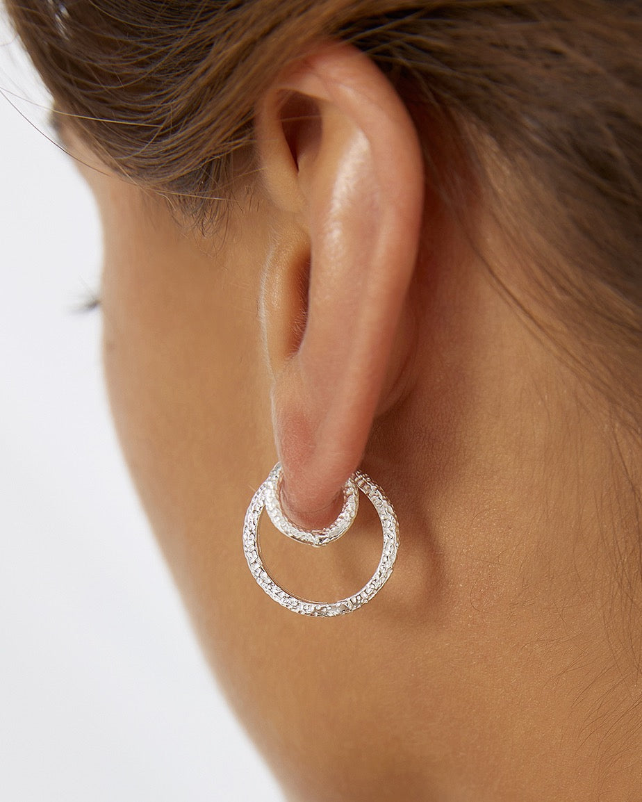 Little Hoop Earring Stack - Silver