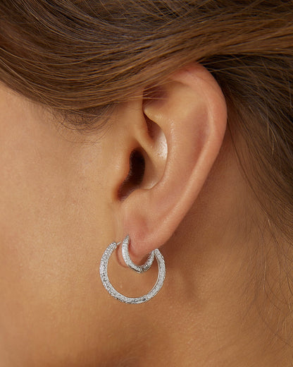 Arabella Silver Hoop Earrings