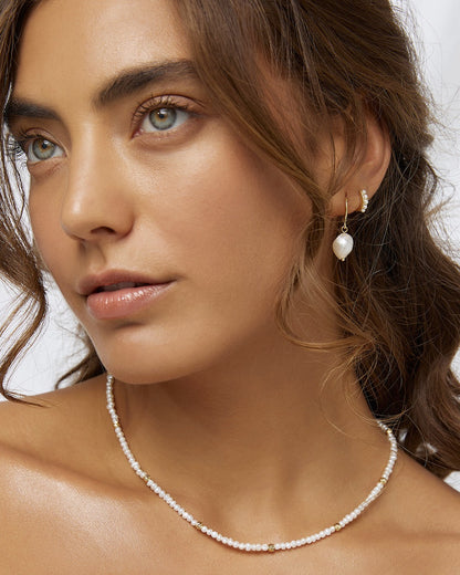 Presley Pearl Huggie Earrings