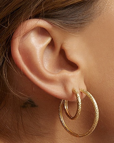 Double Hoop Earring Stack - Gold