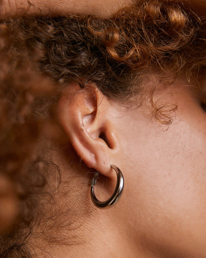 Riley Silver Hoop Earrings - Small