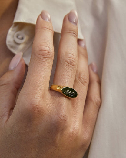 Aster Gold Signet Ring