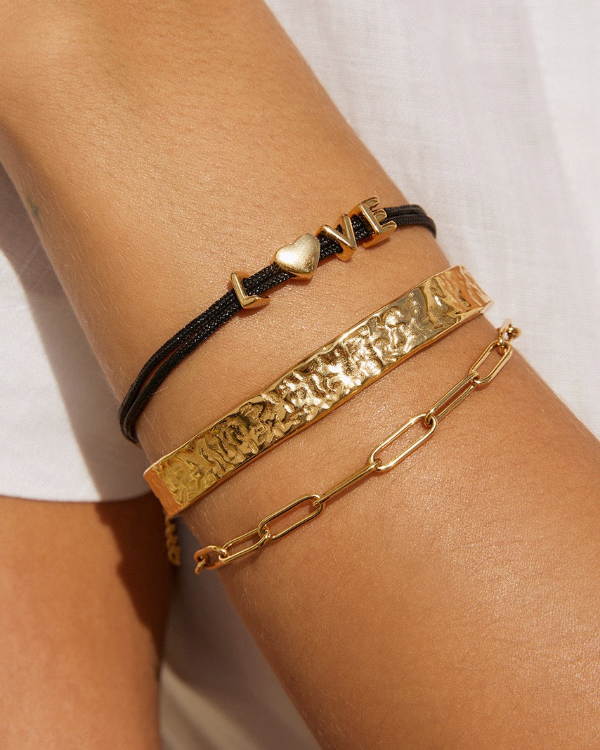 Alphabet String Bracelet - Black
