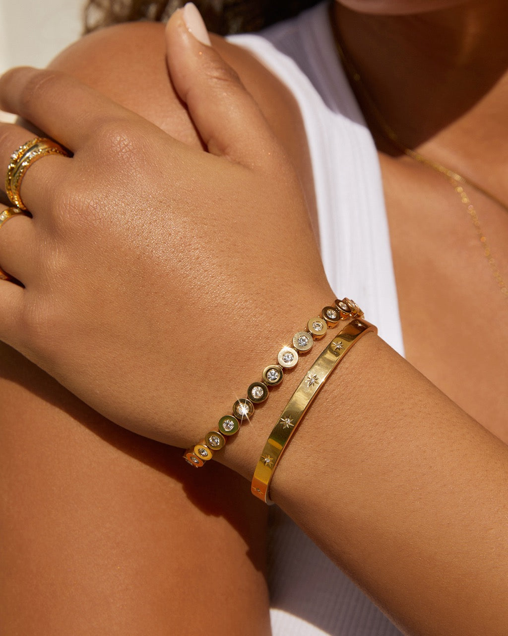 Gemma Gold Cuff Bracelet