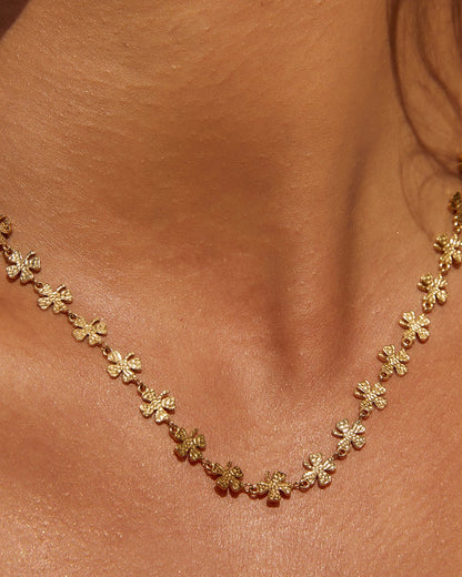 Lucky Charm Gold Clover Necklace