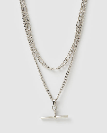 Marcella Double Stack Silver Necklace