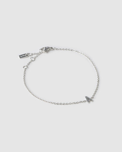 Mini Initial Silver Bracelet