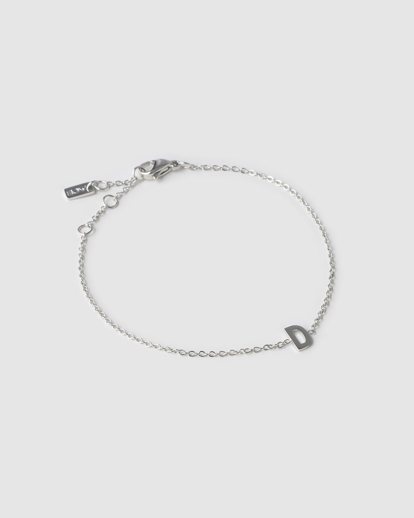 Mini Initial Silver Bracelet