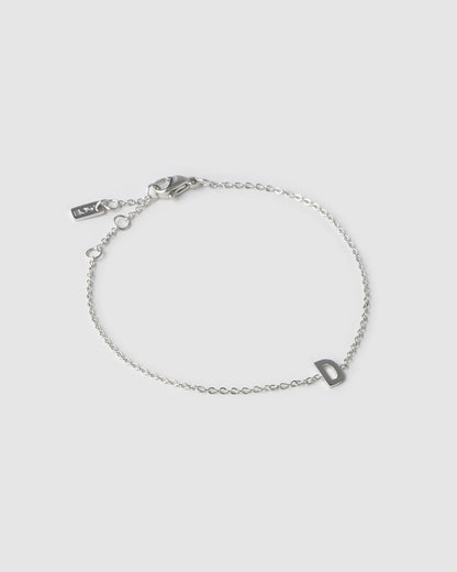 Mini Initial Silver Bracelet