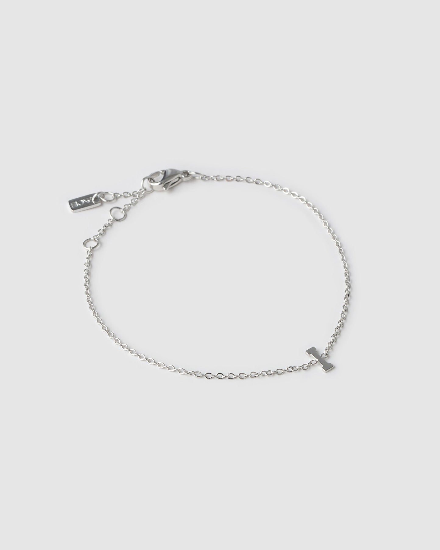 Mini Initial Silver Bracelet