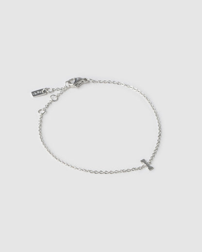 Mini Initial Silver Bracelet